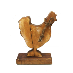 Kogut Kura z drewna z recyclingu Brązowa